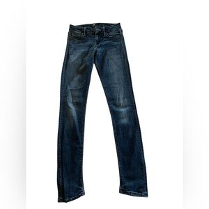 MOTHER The Looker Skinny Jeans Here Kitty Kitty Wash Dark Denim Size 24